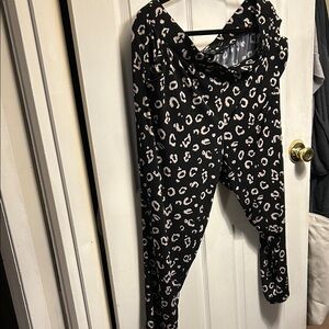 Torrid Black and Brown Leopard Print Joggers style pants